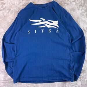 Sitka Hunting Gear Long Sleeve Shirt Blue Logo Fishing Outdoors Tactical Men’s M